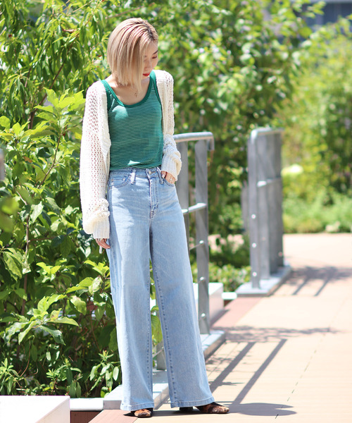 SOMETHING（サムシング）の「【SOMETHING/サムシング】lisa wide（デニムパンツ・レディース・ブルー/マスタード・36/34）」の3枚目の写真