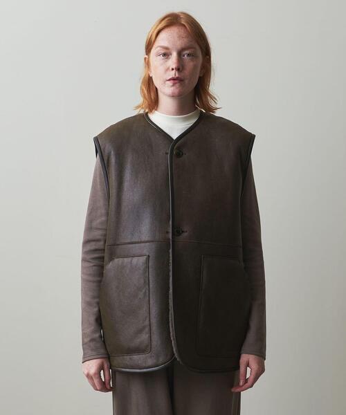 Steven Alan(スティーブンアラン)の「<Steven Alan>MERINO MOUTON VEST/ムートンベスト(ムートンコート・レディース・ダークブラウン・FREE)」の2枚目の写真