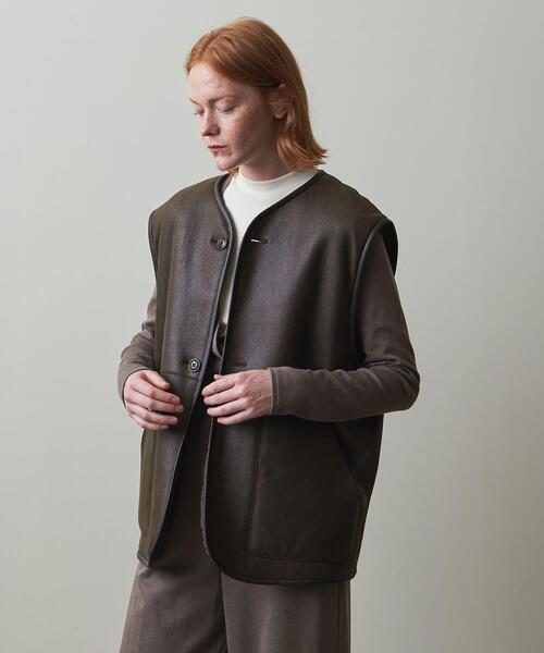 Steven Alan(スティーブンアラン)の「<Steven Alan>MERINO MOUTON VEST/ムートンベスト(ムートンコート・レディース・ダークブラウン・FREE)」の8枚目の写真