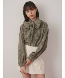 merry jenny | チェックタイリボンブラウス(シャツ/ブラウス)