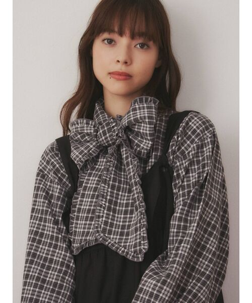 merry jenny(メリージェニー)の「チェックタイリボンブラウス(シャツ/ブラウス・レディース・グリーン/ベージュ/ブラック・FREE)」の13枚目の写真