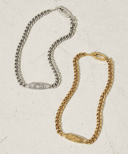 X-girl(エックスガール)の「OVAL LOGO NECKLACE(ネックレス・レディース・シルバー/ゴールド・ONE SIZE)」の3枚目の写真