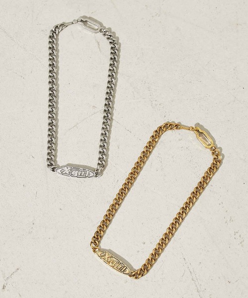 X-girl(エックスガール)の「OVAL LOGO NECKLACE(ネックレス・レディース・シルバー/ゴールド・ONE SIZE)」の4枚目の写真