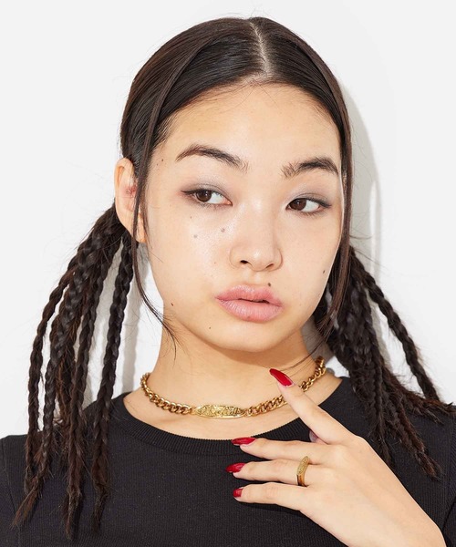 X-girl(エックスガール)の「OVAL LOGO NECKLACE(ネックレス・レディース・シルバー/ゴールド・ONE SIZE)」の9枚目の写真