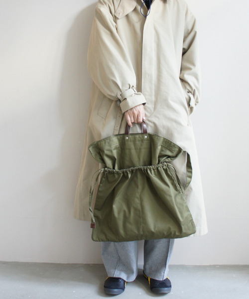 TIDEWAY（タイドウェイ）の「CHINO 2WAY TOTE/ショルダー TYP/L（ショルダーバッグ・レディース・ブラック/ベージュ/カーキ・FREE）」の19枚目の写真