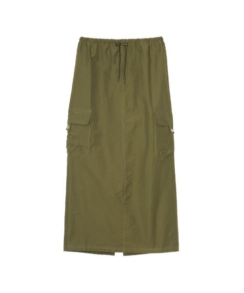 [低身長サイズ有]ナイロンウエストドロストカーゴスカート