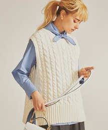 Rouge vif | ケーブルニットベスト(ベスト)