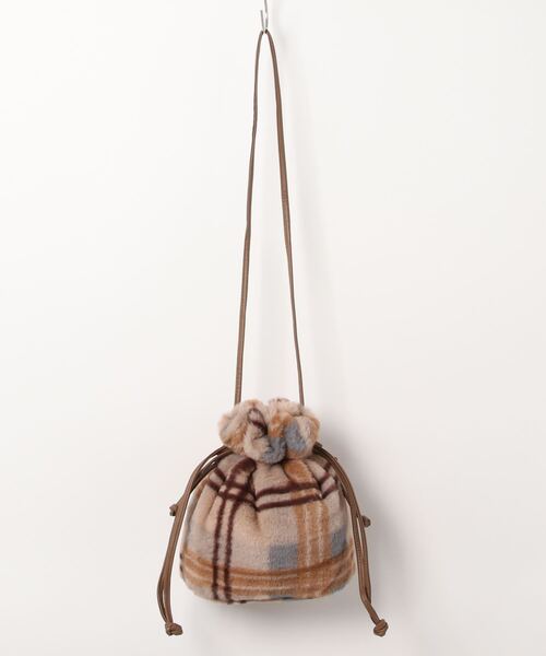 KOBE LETTUCE(コウベレタス)の「2wayファー巾着ミニバッグ(ショルダーバッグ・レディース・ピンク系/ブラウン系その他/アイボリー/モカ/レオパード/ブラウン系その他2/グリーン系/グレー・FREE)」の22枚目の写真