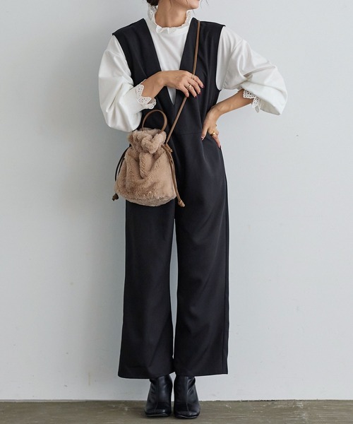 KOBE LETTUCE(コウベレタス)の「2wayファー巾着ミニバッグ(ショルダーバッグ・レディース・ピンク系/ブラウン系その他/アイボリー/モカ/レオパード/ブラウン系その他2/グリーン系/グレー・FREE)」の16枚目の写真