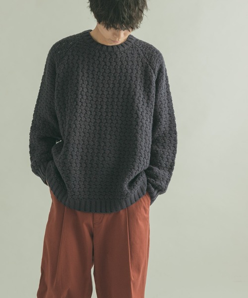 FORK&SPOON(フォークアンドスプーン)の「『ユニセックス』FORK&SPOON 変形カノコニットプルオーバー(ニット/セーター・メンズ・ホワイト系その他/ネイビー/ブラウン系その他・5/4)」の5枚目の写真