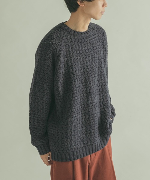 FORK&SPOON(フォークアンドスプーン)の「『ユニセックス』FORK&SPOON 変形カノコニットプルオーバー(ニット/セーター・メンズ・ホワイト系その他/ネイビー/ブラウン系その他・5/4)」の6枚目の写真