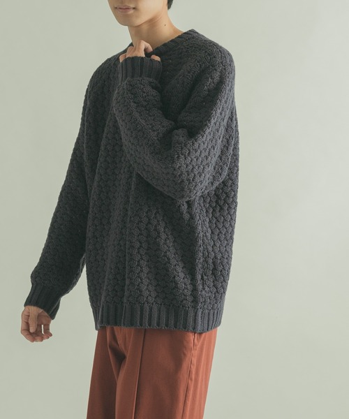 FORK&SPOON(フォークアンドスプーン)の「『ユニセックス』FORK&SPOON 変形カノコニットプルオーバー(ニット/セーター・メンズ・ホワイト系その他/ネイビー/ブラウン系その他・5/4)」の8枚目の写真