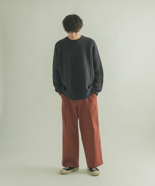 FORK&SPOON(フォークアンドスプーン)の「『ユニセックス』FORK&SPOON 変形カノコニットプルオーバー(ニット/セーター・メンズ・ホワイト系その他/ネイビー/ブラウン系その他・5/4)」の9枚目の写真