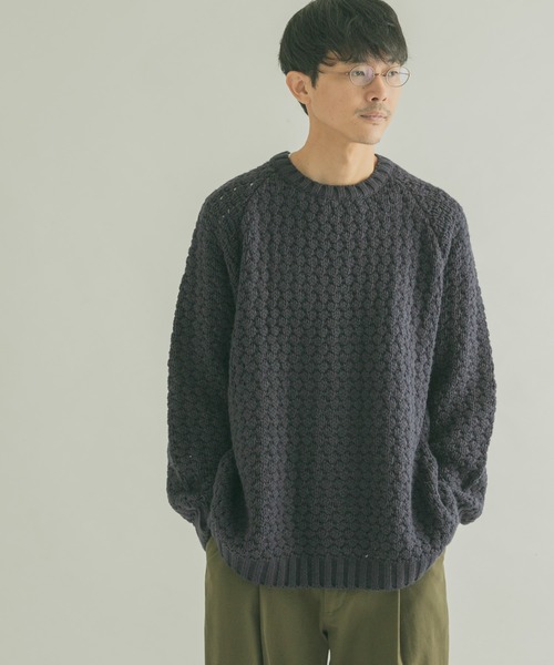 FORK&SPOON(フォークアンドスプーン)の「『ユニセックス』FORK&SPOON 変形カノコニットプルオーバー(ニット/セーター・メンズ・ホワイト系その他/ネイビー/ブラウン系その他・5/4)」の10枚目の写真