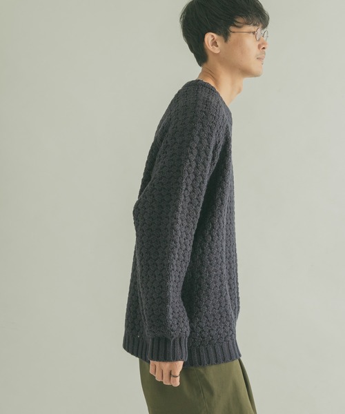 FORK&SPOON(フォークアンドスプーン)の「『ユニセックス』FORK&SPOON 変形カノコニットプルオーバー(ニット/セーター・メンズ・ホワイト系その他/ネイビー/ブラウン系その他・5/4)」の13枚目の写真