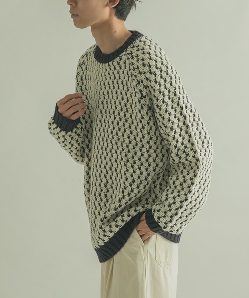 FORK&SPOON(フォークアンドスプーン)の「『ユニセックス』FORK&SPOON 変形カノコニットプルオーバー(ニット/セーター・メンズ・ホワイト系その他/ネイビー/ブラウン系その他・5/4)」の17枚目の写真