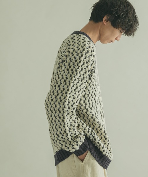 FORK&SPOON(フォークアンドスプーン)の「『ユニセックス』FORK&SPOON 変形カノコニットプルオーバー(ニット/セーター・メンズ・ホワイト系その他/ネイビー/ブラウン系その他・5/4)」の19枚目の写真