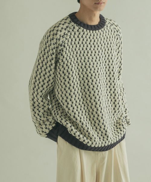 FORK&SPOON(フォークアンドスプーン)の「『ユニセックス』FORK&SPOON 変形カノコニットプルオーバー(ニット/セーター・メンズ・ホワイト系その他/ネイビー/ブラウン系その他・5/4)」の20枚目の写真