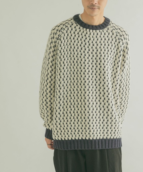 FORK&SPOON(フォークアンドスプーン)の「『ユニセックス』FORK&SPOON 変形カノコニットプルオーバー(ニット/セーター・メンズ・ホワイト系その他/ネイビー/ブラウン系その他・5/4)」の22枚目の写真