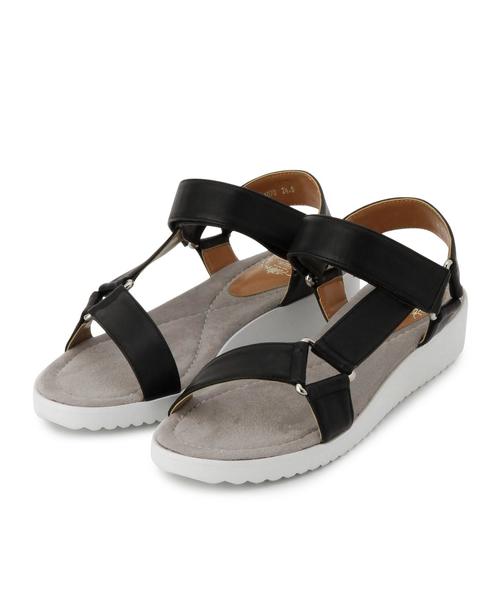 Boisson Chocolat（ボワソンショコラ）の「Tボワソンショコラ/B スポーティサンダル30（サンダル・レディース・ブラック/オフホワイト/イエロー・24.5cm/24cm/22cm/23cm/22.5cm/23.5cm）」の3枚目の写真