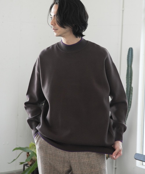 niko and（ニコアンド）の「ダブルジャガードモックネックニット