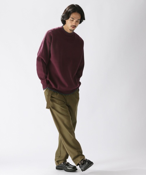 niko and...（ニコアンド）の「ダブルジャガードモックネックニットプルオーバー（ニット/セーター・メンズ・ボルドー/ダークブラウン/ブラック/アイボリー・MEDIUM/LARGE）」の6枚目の写真