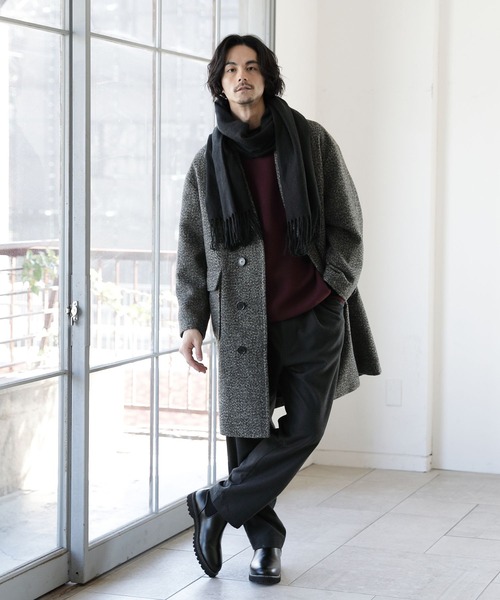 niko and...（ニコアンド）の「ダブルジャガードモックネックニットプルオーバー（ニット/セーター・メンズ・ボルドー/ダークブラウン/ブラック/アイボリー・MEDIUM/LARGE）」の9枚目の写真