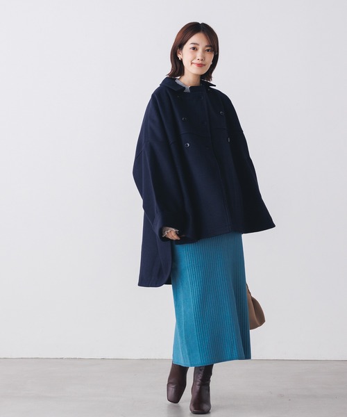 hunch（ハンチ）の「ウールライクメルトンポンチョコート（ポンチョ