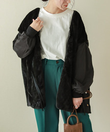 異素材切り替えファージャケット