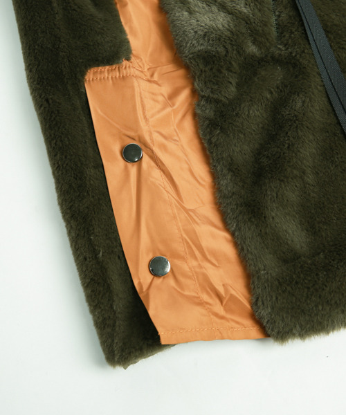 La-gemme（ラジェム）の「異素材切り替えファージャケット（その他アウター・レディース・ブラック/カーキ/ブラウン・フリー）」の15枚目の写真