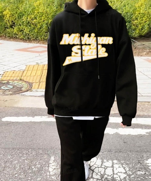 Dalfwin(ダールフィン)の「2023AW 秋冬新作 韓国ファッション スウェット セット レディース【上下セット】Michiganロゴセットアップ パーカー スウェットパンツ トレーナー スウェットパンツ ジャージ(ルームウェア/パジャマ・レディース・ブラック/グリーン/グレー・FREE)」の7枚目の写真