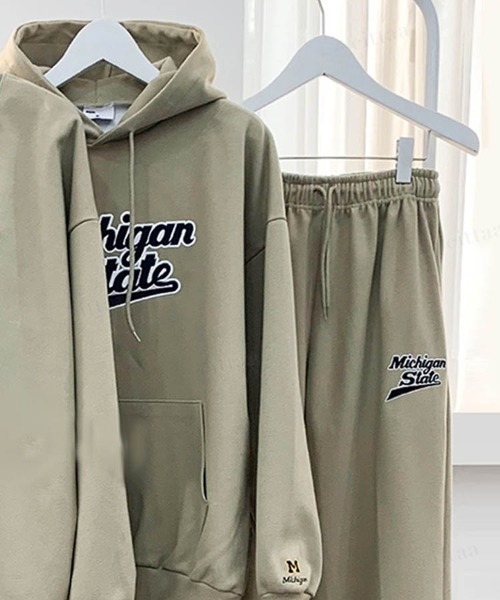 Dalfwin(ダールフィン)の「2023AW 秋冬新作 韓国ファッション スウェット セット レディース【上下セット】Michiganロゴセットアップ パーカー スウェットパンツ トレーナー スウェットパンツ ジャージ(ルームウェア/パジャマ・レディース・ブラック/グリーン/グレー・FREE)」の15枚目の写真