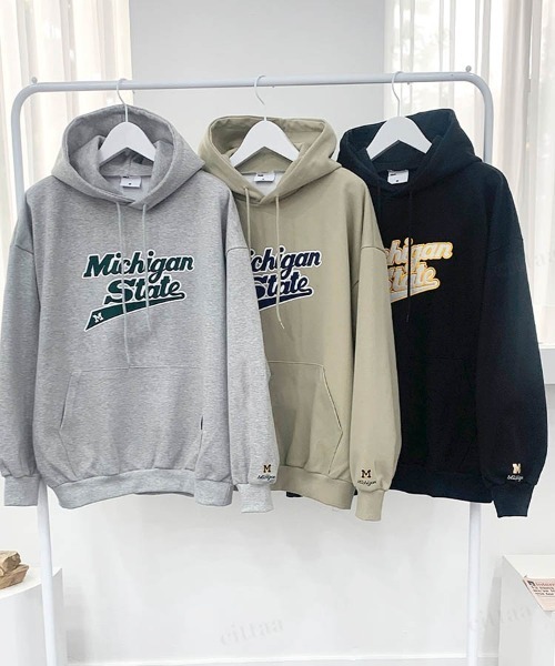 Dalfwin(ダールフィン)の「2023AW 秋冬新作 韓国ファッション スウェット セット レディース【上下セット】Michiganロゴセットアップ パーカー スウェットパンツ トレーナー スウェットパンツ ジャージ(ルームウェア/パジャマ・レディース・ブラック/グリーン/グレー・FREE)」の6枚目の写真
