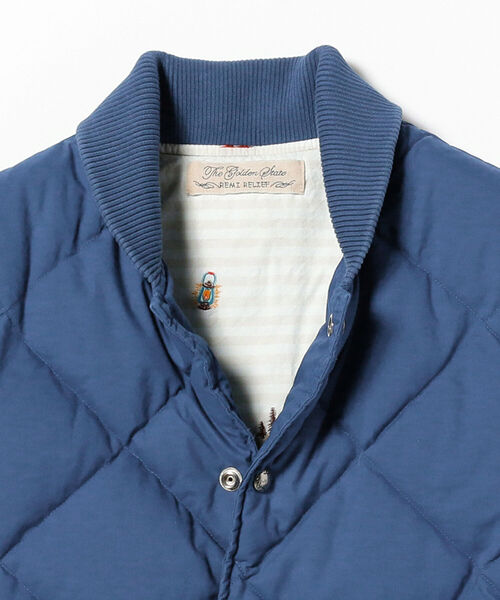 REMI RELIEF(レミレリーフ)の「REMI RELIEF × BEAMS PLUS / 別注 Down Vest(ベスト・メンズ・ブルー/オレンジ・SMALL/MEDIUM/LARGE/X-LARGE)」の12枚目の写真