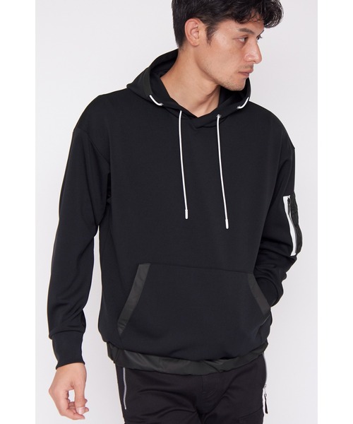 TORNADO MART(トルネードマート)の「TORNADO MART∴ハイブリッドPOVフーディ(パーカー・メンズ・ブラック/ホワイト・M/L)」の2枚目の写真