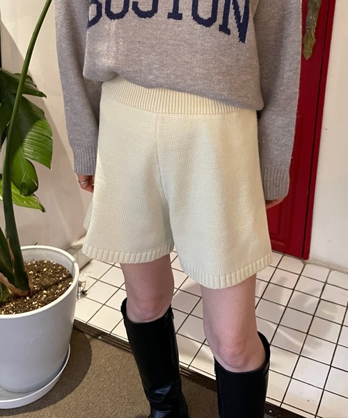 LE MORE（リモア）の「ニットショートパンツ（その他パンツ・レディース・アイボリー/ブラック/ベージュ・FREE）」の18枚目の写真