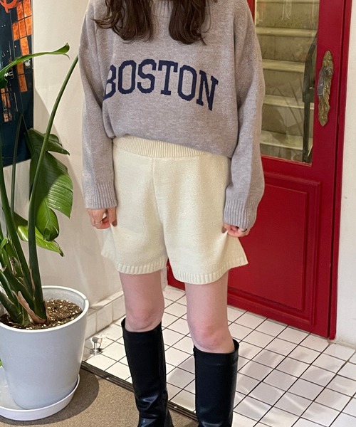 LE MORE（リモア）の「ニットショートパンツ（その他パンツ・レディース・アイボリー/ブラック/ベージュ・FREE）」の20枚目の写真