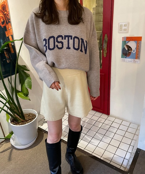 LE MORE（リモア）の「ニットショートパンツ（その他パンツ・レディース・アイボリー/ブラック/ベージュ・FREE）」の16枚目の写真