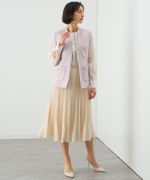 ANAYI（アナイ）の「シアードビープリーツ スカート（スカート・レディース・ネイビー/アイボリー/ブルー・36/34/38）」の2枚目の写真