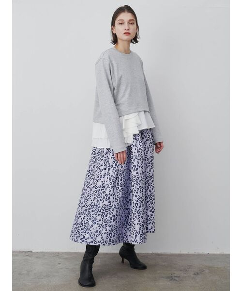 ELENDEEK(エレンディーク)の「ラッフル&プリーツセットカットソー(Tシャツ/カットソー・レディース・オフホワイト/ライトグレー/ブラック・FREE)」の4枚目の写真