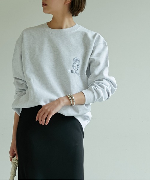 GALLARDAGALANTE(ガリャルダガランテ)の「Brown Univ. ロゴスウェット/GY【オンラインストア限定商品】(スウェット・レディース・グレー・FREE)」の2枚目の写真