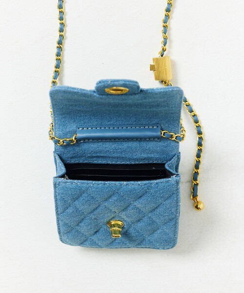 青色スタッズキルティングショルダーバッグ 青色スタッズキルティングショルダーバッグ 青色スタッズキルティング