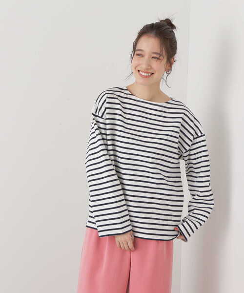 N.（N. Natural Beauty Basic）（エヌエヌナチュラルビューティーベーシック）の「◆バスクボーダーロンＴ（Tシャツ/カットソー・レディース・グリーン系その他/ホワイト系その他/ホワイト系その他2・MEDIUM）」の19枚目の写真