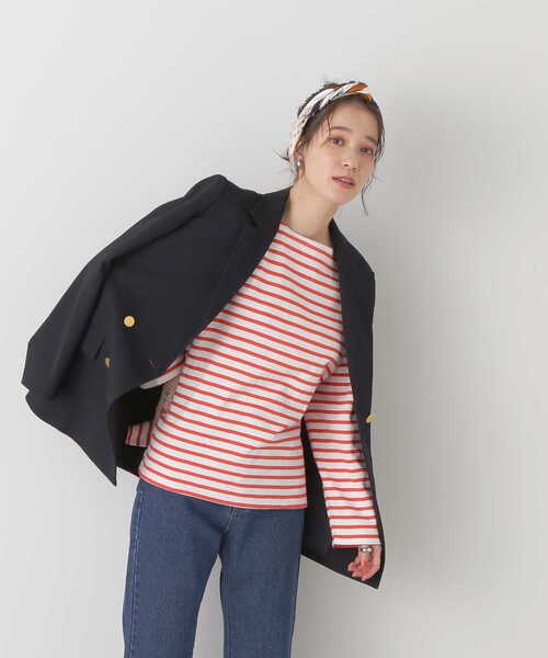 N.（N. Natural Beauty Basic）（エヌエヌナチュラルビューティーベーシック）の「◆バスクボーダーロンＴ（Tシャツ/カットソー・レディース・グリーン系その他/ホワイト系その他/ホワイト系その他2・MEDIUM）」の21枚目の写真