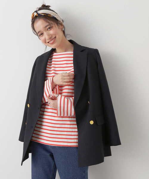 N.（N. Natural Beauty Basic）（エヌエヌナチュラルビューティーベーシック）の「◆バスクボーダーロンＴ（Tシャツ/カットソー・レディース・グリーン系その他/ホワイト系その他/ホワイト系その他2・MEDIUM）」の22枚目の写真