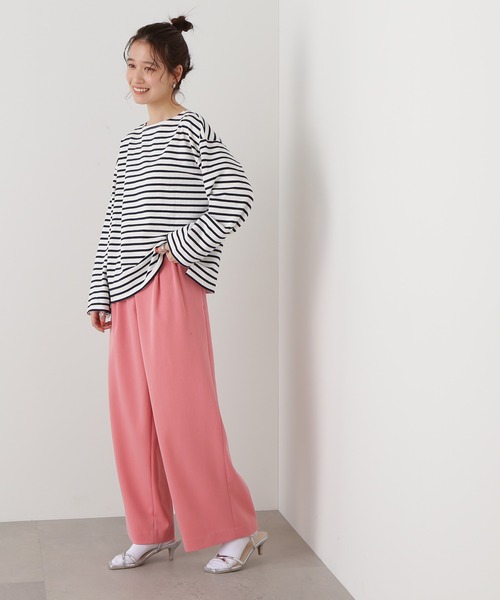 N.（N. Natural Beauty Basic）（エヌエヌナチュラルビューティーベーシック）の「◆バスクボーダーロンＴ（Tシャツ/カットソー・レディース・グリーン系その他/ホワイト系その他/ホワイト系その他2・MEDIUM）」の8枚目の写真