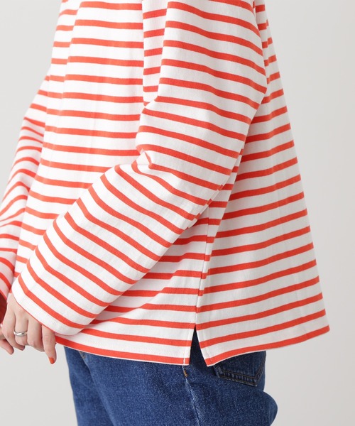 N.（N. Natural Beauty Basic）（エヌエヌナチュラルビューティーベーシック）の「◆バスクボーダーロンＴ（Tシャツ/カットソー・レディース・グリーン系その他/ホワイト系その他/ホワイト系その他2・MEDIUM）」の6枚目の写真