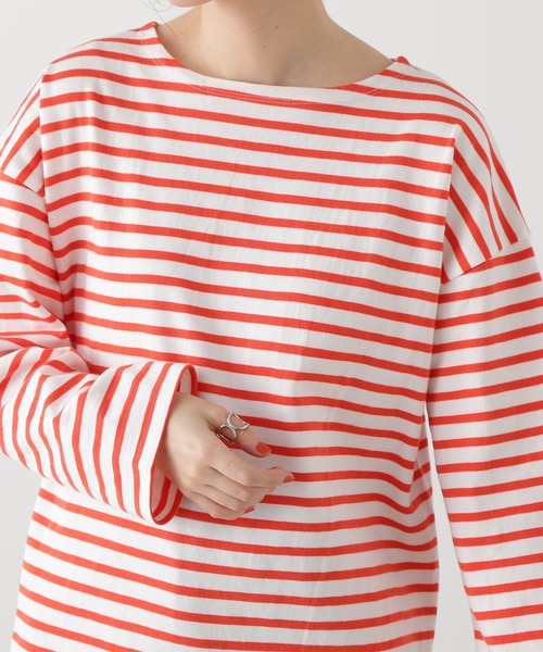 N.（N. Natural Beauty Basic）（エヌエヌナチュラルビューティーベーシック）の「◆バスクボーダーロンＴ（Tシャツ/カットソー・レディース・グリーン系その他/ホワイト系その他/ホワイト系その他2・MEDIUM）」の9枚目の写真