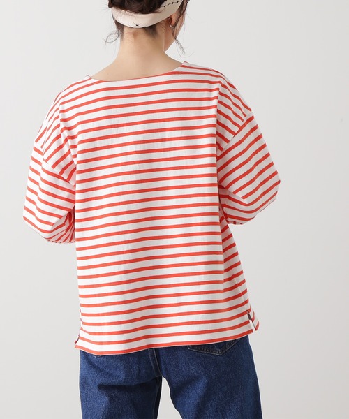 N.（N. Natural Beauty Basic）（エヌエヌナチュラルビューティーベーシック）の「◆バスクボーダーロンＴ（Tシャツ/カットソー・レディース・グリーン系その他/ホワイト系その他/ホワイト系その他2・MEDIUM）」の14枚目の写真