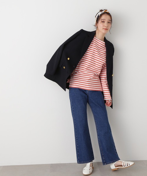 N.（N. Natural Beauty Basic）（エヌエヌナチュラルビューティーベーシック）の「◆バスクボーダーロンＴ（Tシャツ/カットソー・レディース・グリーン系その他/ホワイト系その他/ホワイト系その他2・MEDIUM）」の12枚目の写真